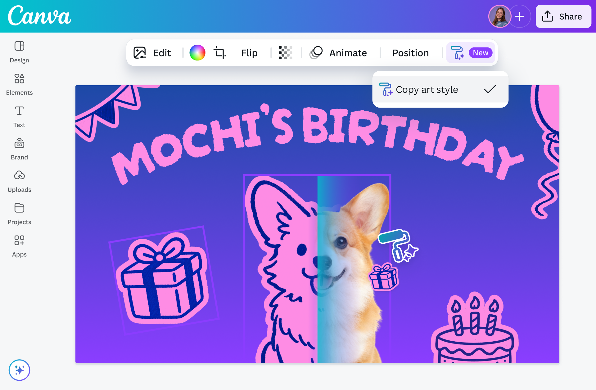 Style Match interface in Canva